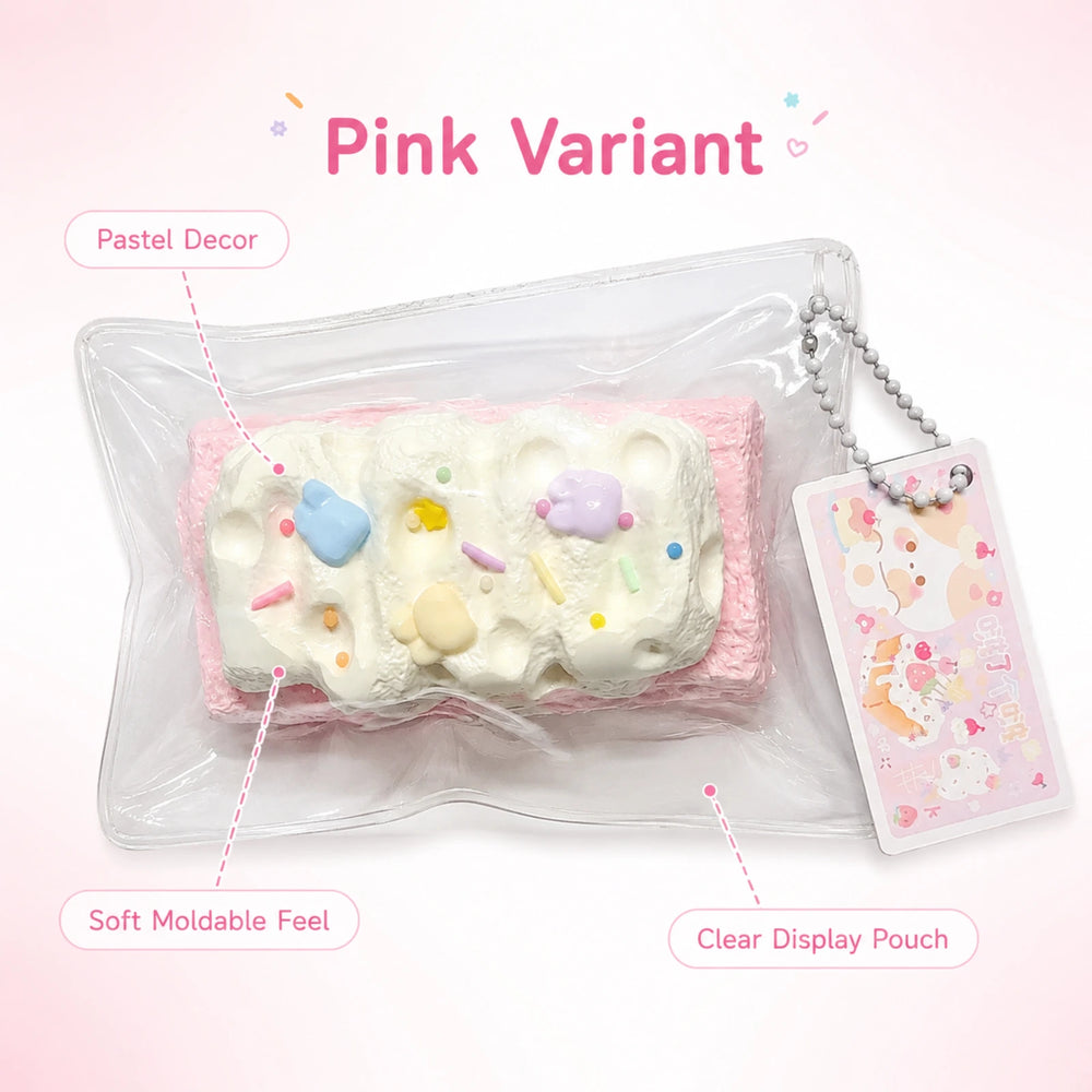 Handmade Cheese Bar Squishy – Cream-Topped Bakery Squeeze Collectible