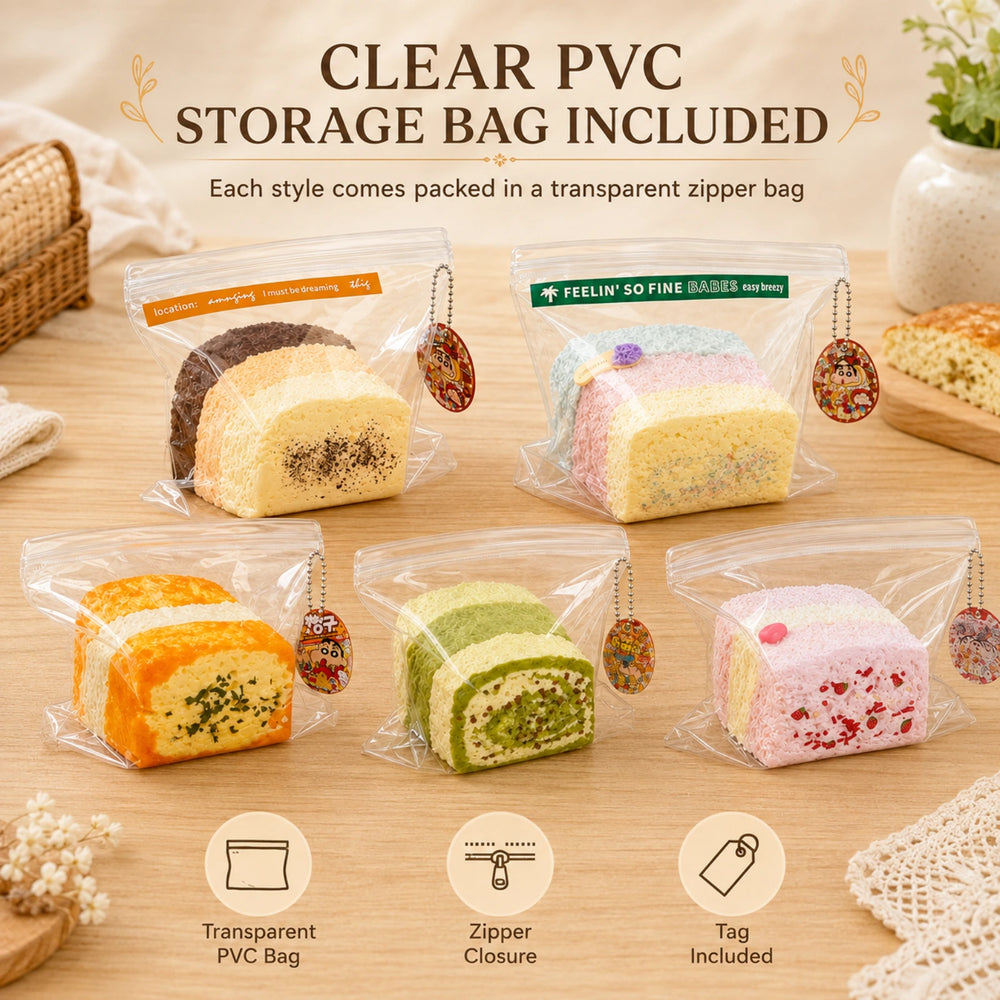 450g Extra-Thick Triple-Layer Toast Squishy – Handmade Silicone Cream-Filled Feel
