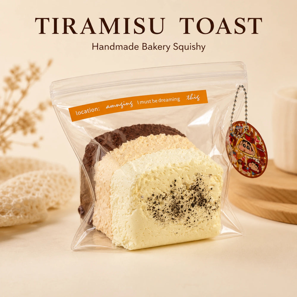 450g Extra-Thick Triple-Layer Toast Squishy – Handmade Silicone Cream-Filled Feel