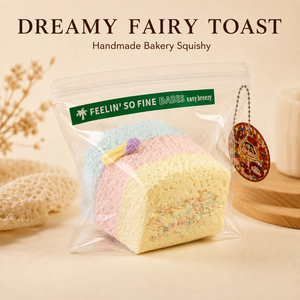 450g Extra-Thick Triple-Layer Toast Squishy – Handmade Silicone Cream-Filled Feel