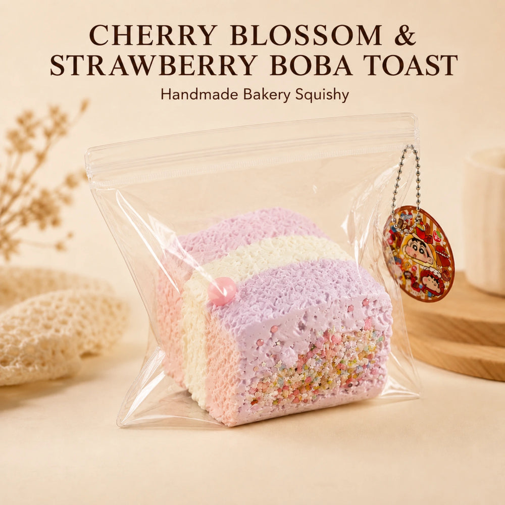 450g Extra-Thick Triple-Layer Toast Squishy – Handmade Silicone Cream-Filled Feel