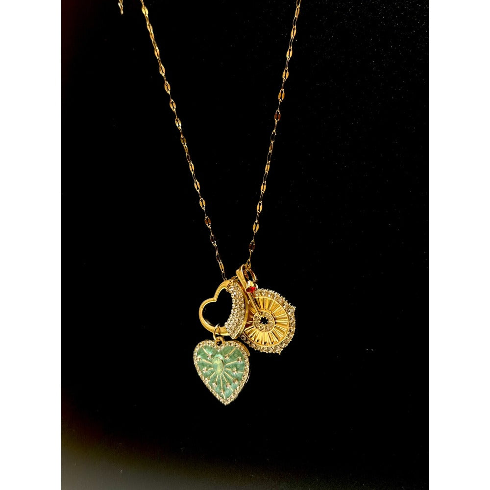 Vintage Mint Green Heart Necklace