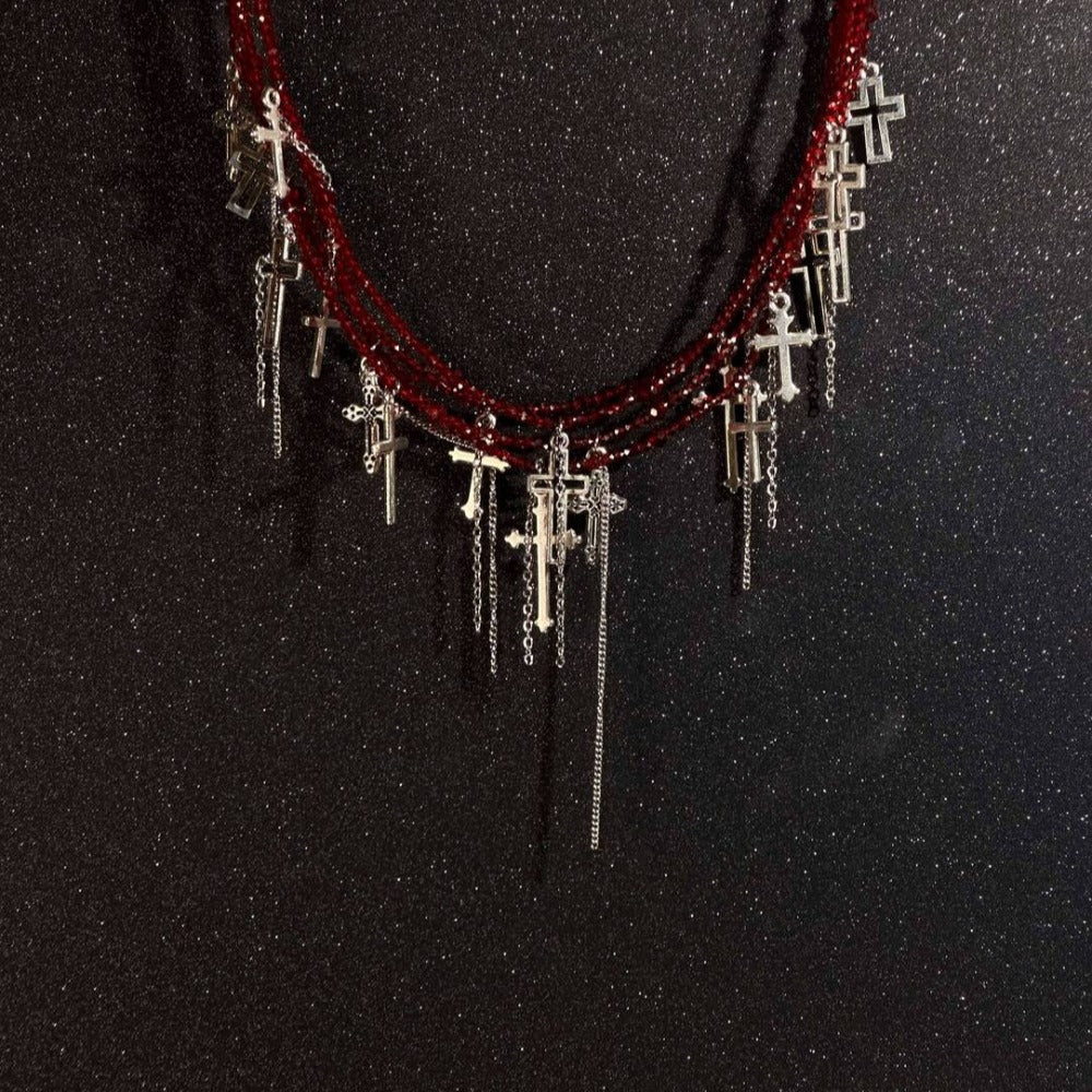 Crimson Cross – Ten Nights of Ash Necklace