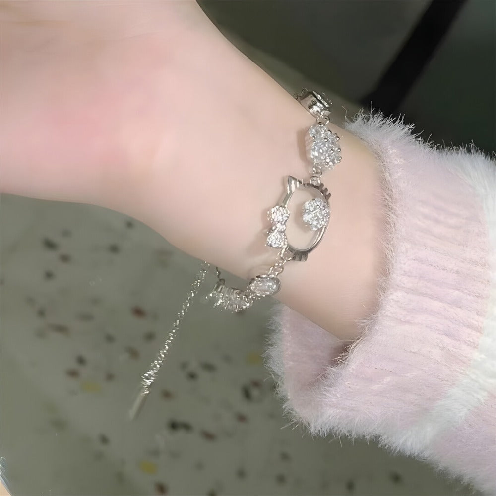 Crystal Kitty Cat Bracelet