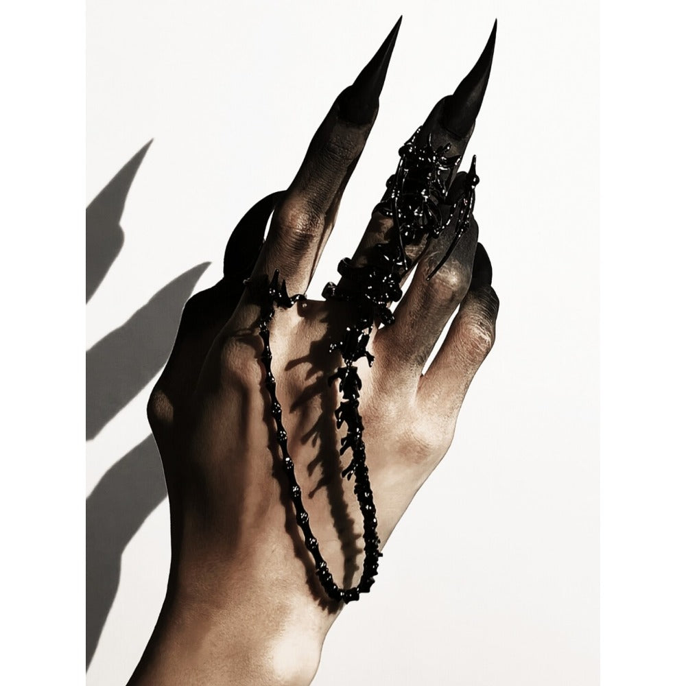 Headless Dragon Ring – Adjustable Open Band with Detachable Tail Chain