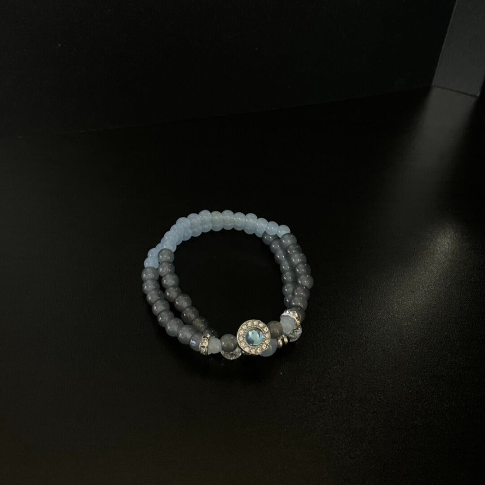 Vintage Grey Moonstone Beaded Bracelet