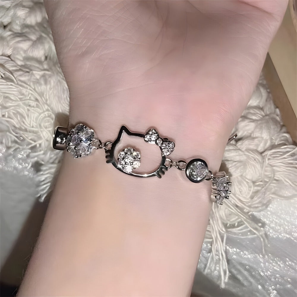 Crystal Kitty Cat Bracelet