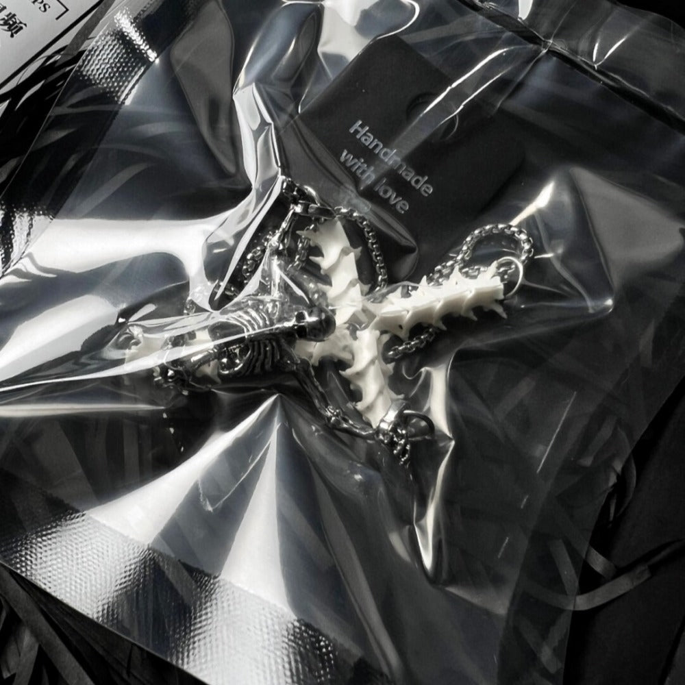 Skull Serpent Sacred Cross Necklace