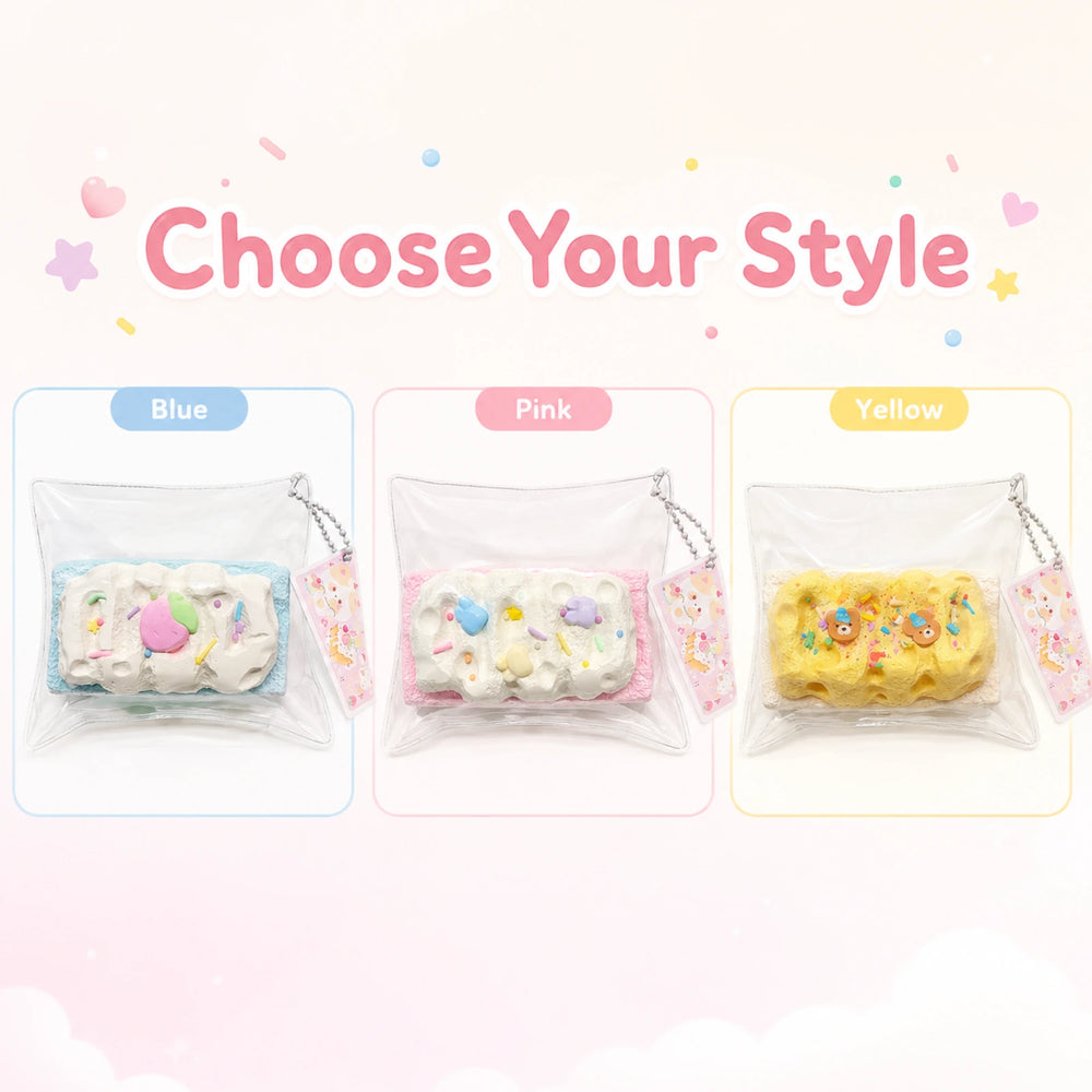 Handmade Cheese Bar Squishy – Cream-Topped Bakery Squeeze Collectible