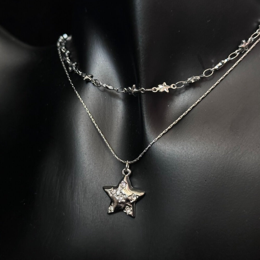 Vintage Double-Layer Star Collarbone Necklace