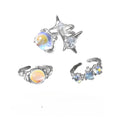 Crystal Moonstone Ring Set