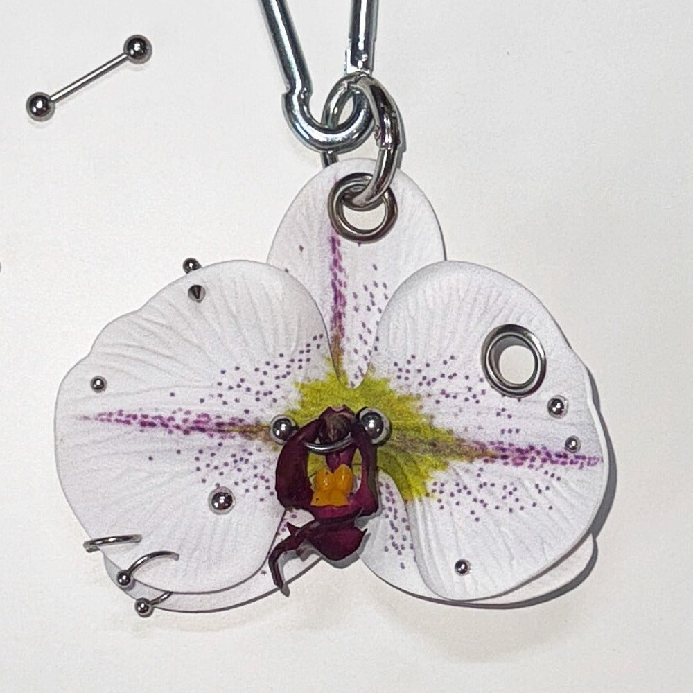 Handmade Punk Phalaenopsis Bag Charm