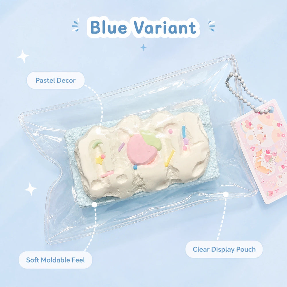 Handmade Cheese Bar Squishy – Cream-Topped Bakery Squeeze Collectible