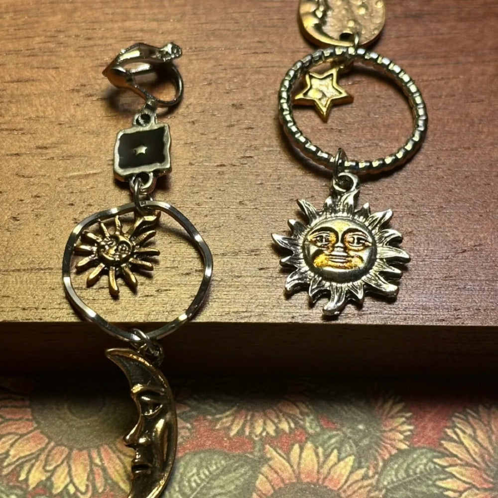 Vintage Retro Moon Earrings