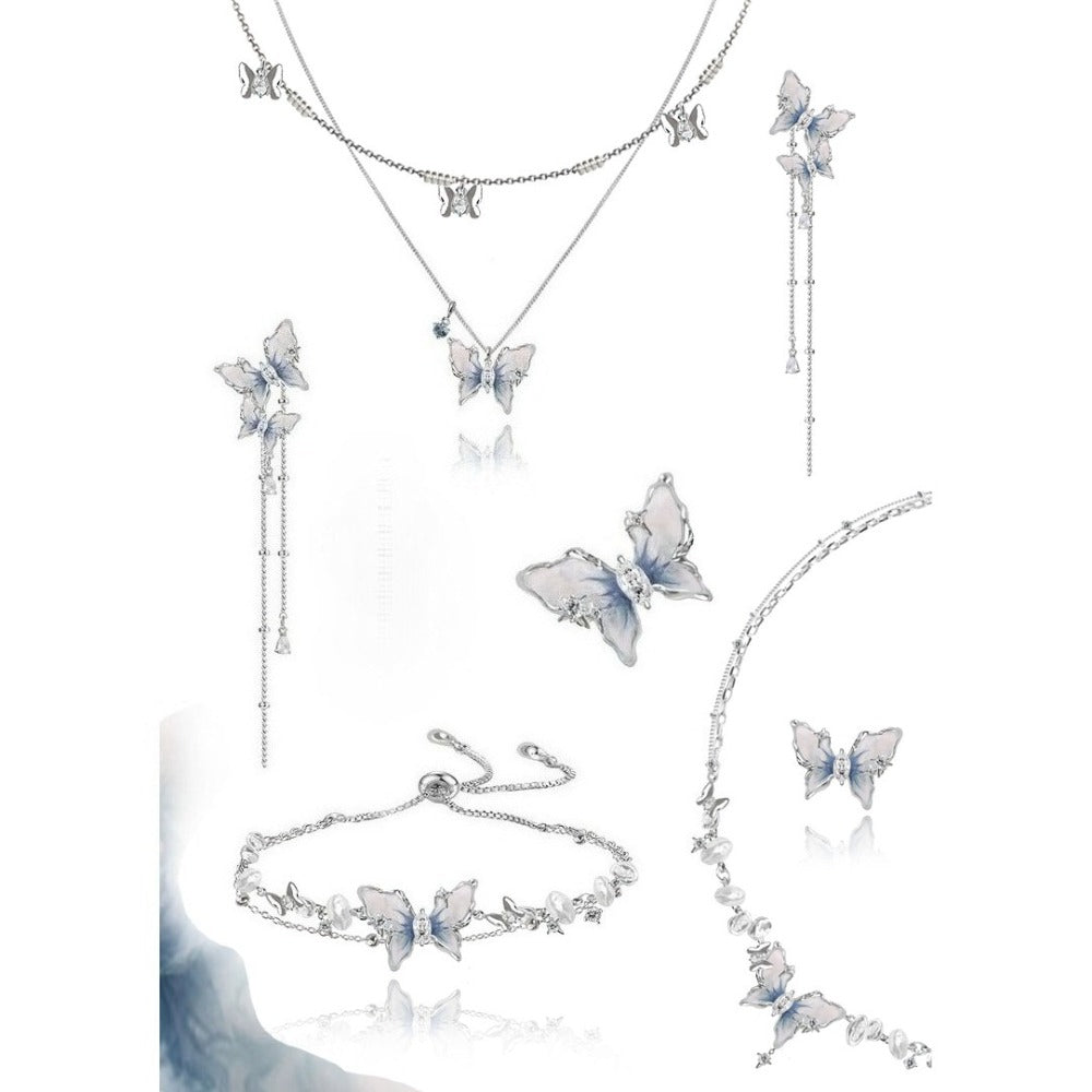 Butterfly Dance Gradient Starry Blue Baroque Bracelet