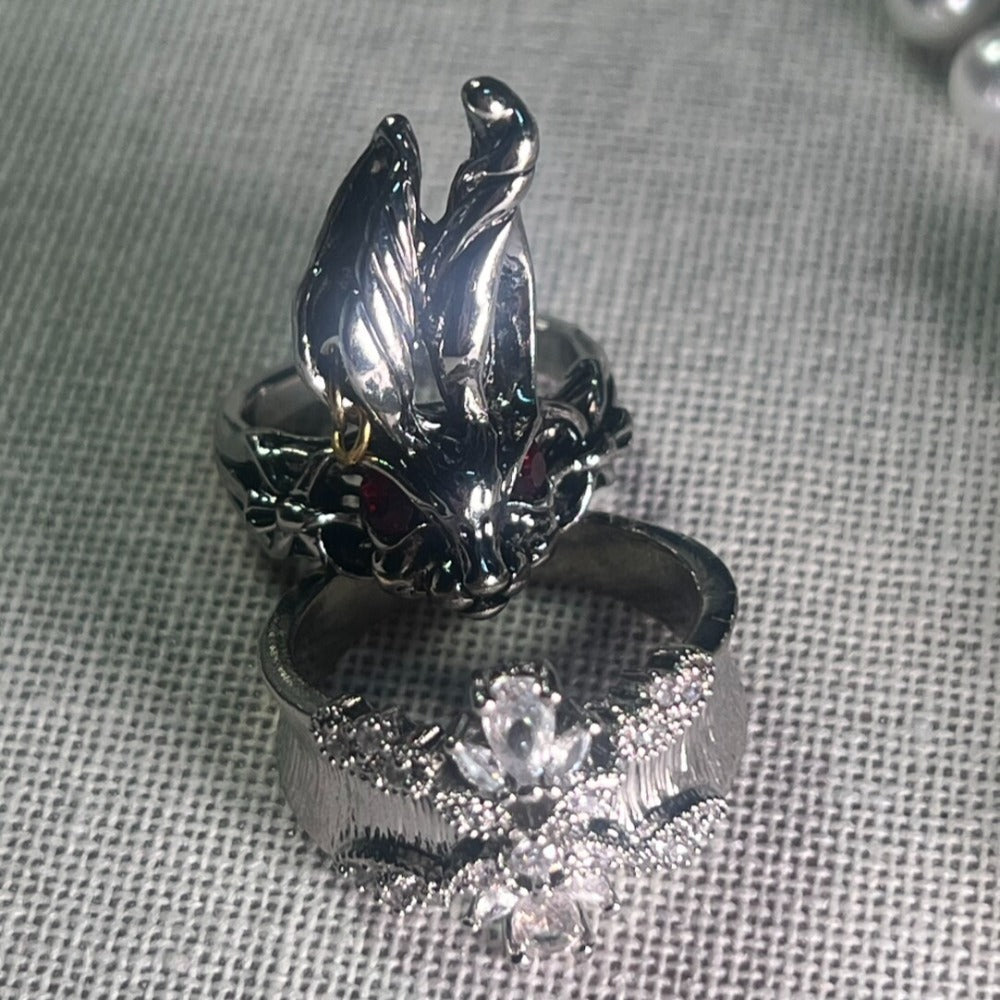 Dark Fairy Tale Red-Eye Rabbit Ring