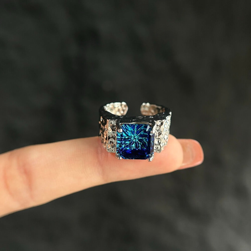 Dark Sapphire Open Ring