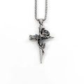 Thorn & Rose Cross Necklace