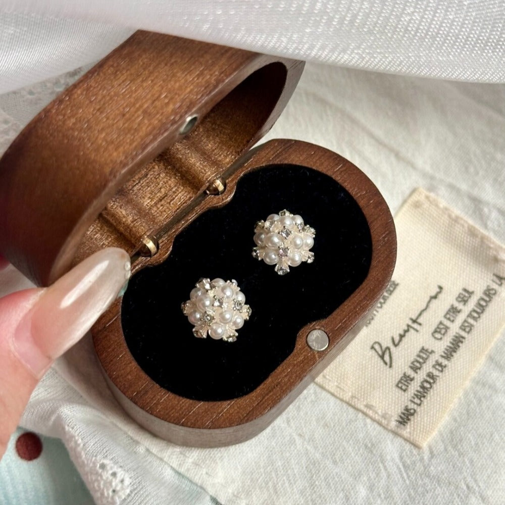 Vintage Pearl Hydrangea Earrings