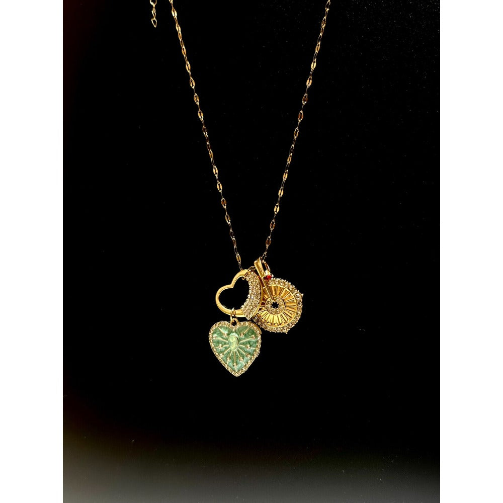 Vintage Mint Green Heart Necklace