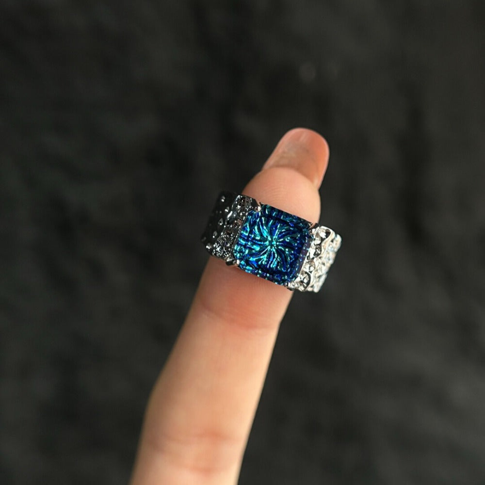 Dark Sapphire Open Ring