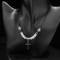 Black Cross Serpent Bone Necklace