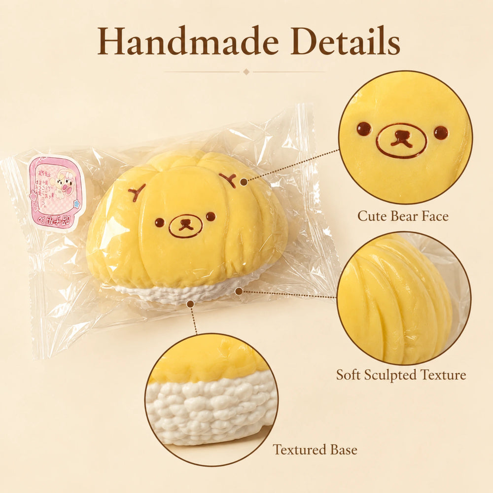 Durian Bear Handmade Squishy – 190g Buttery Dough Texture Sensory Squeeze