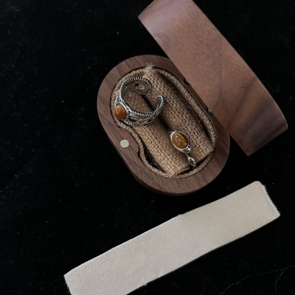 Vintage Tiger's Eye Ring Set