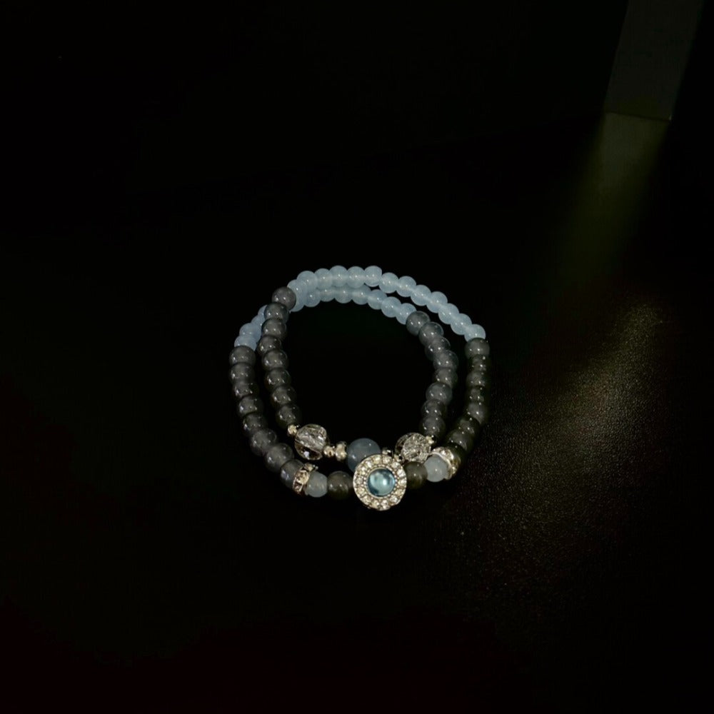 Vintage Grey Moonstone Beaded Bracelet