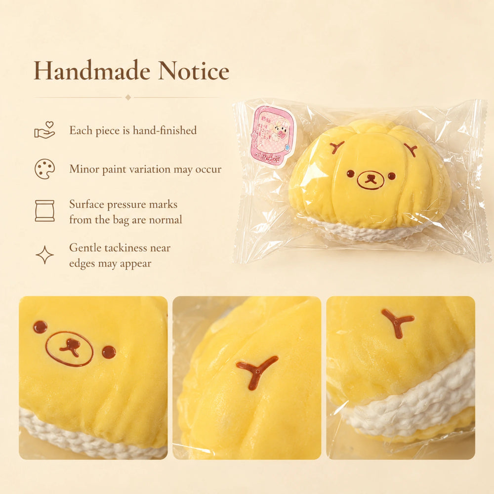 Durian Bear Handmade Squishy – 190g Buttery Dough Texture Sensory Squeeze