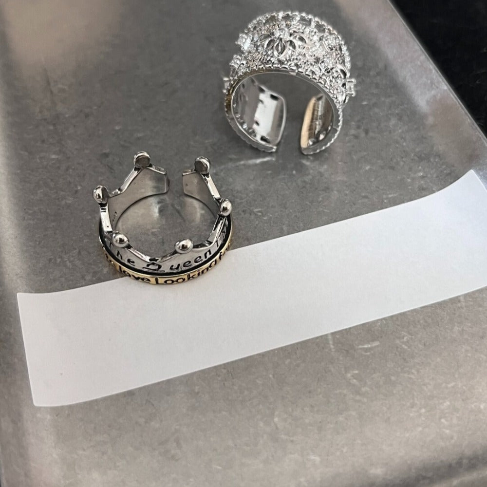 Vintage Crown Ring Set