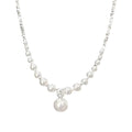 Crushed Silver Pearl Collarbone Necklace
