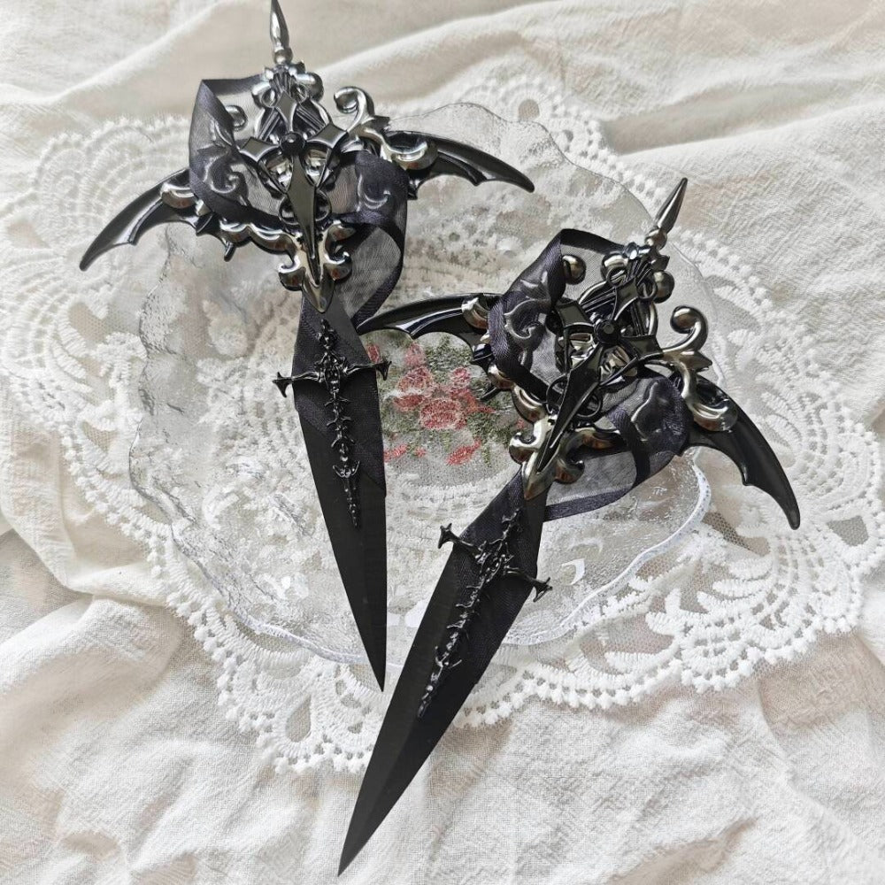 Gothic Dark Wing Cross Handcrafted Dagger