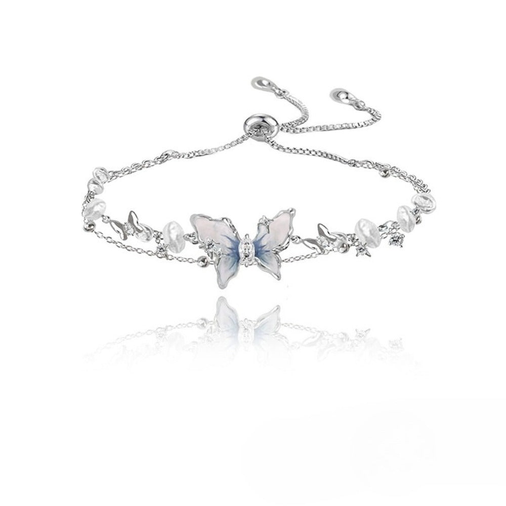 Butterfly Dance Gradient Starry Blue Baroque Bracelet