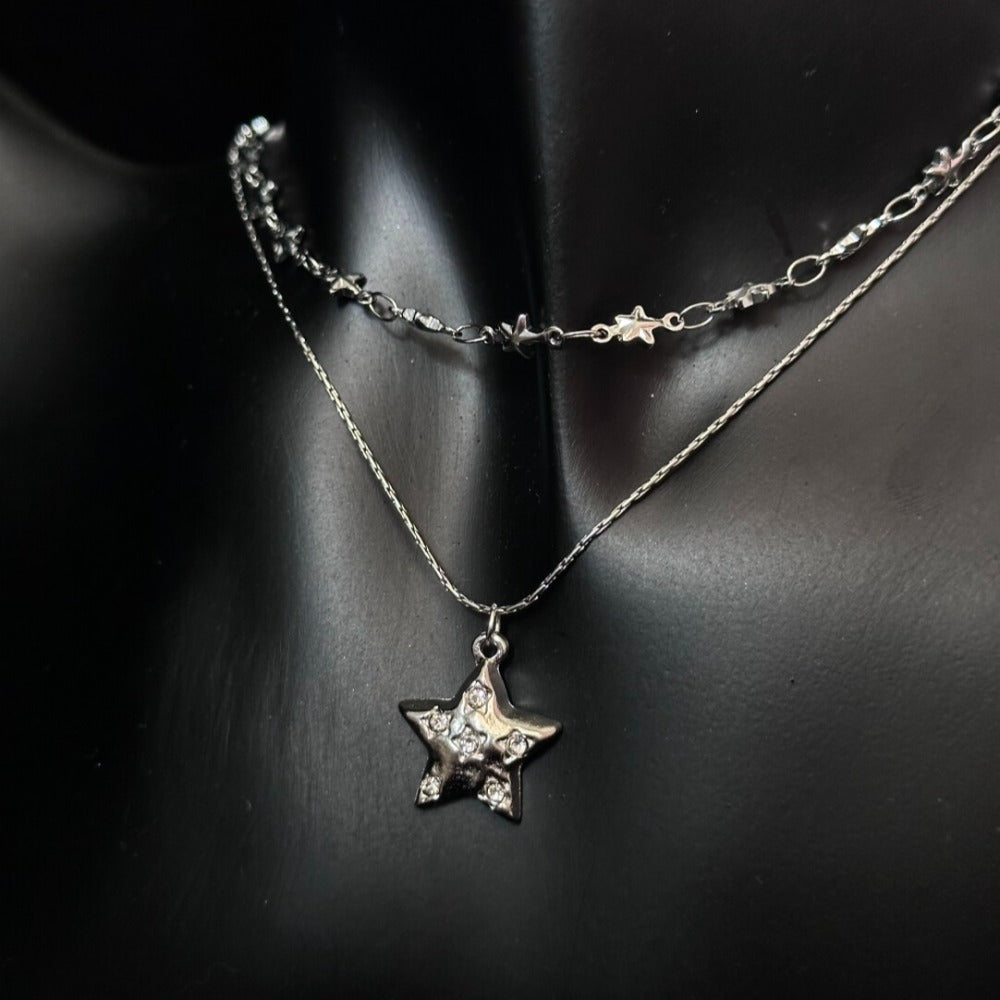 Vintage Double-Layer Star Collarbone Necklace