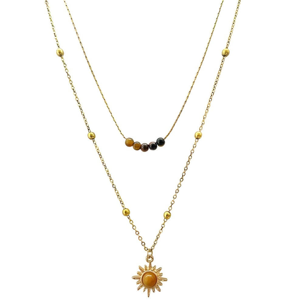 Maillard Sunflower Tiger's Eye Necklace