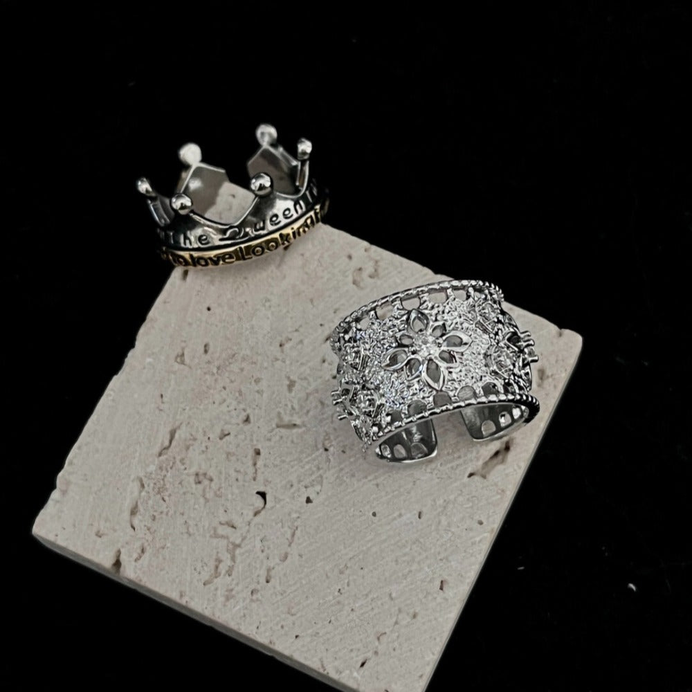 Vintage Crown Ring Set