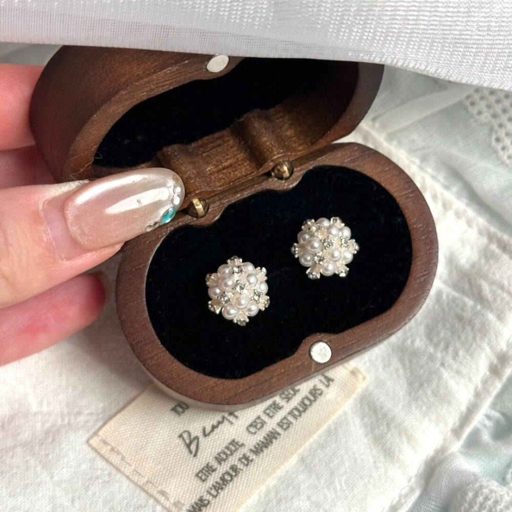 Vintage Pearl Hydrangea Earrings