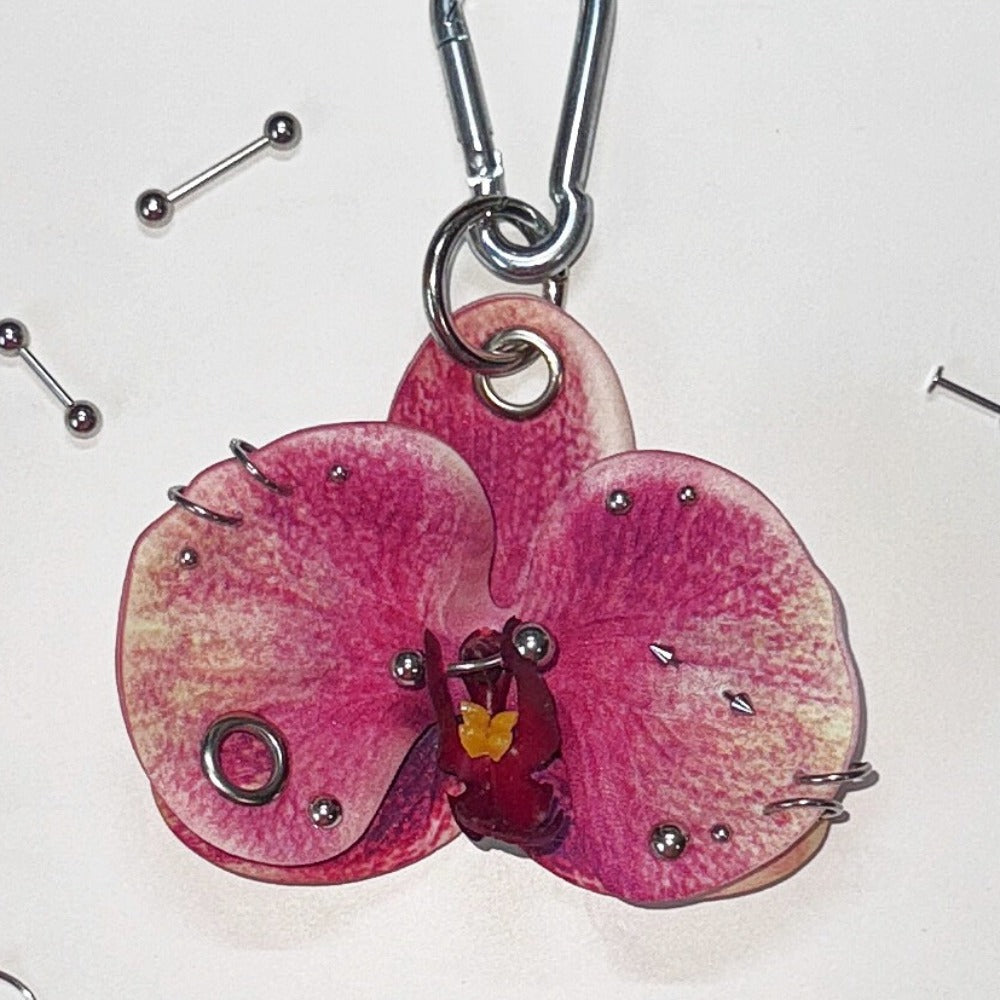 Handmade Punk Phalaenopsis Bag Charm