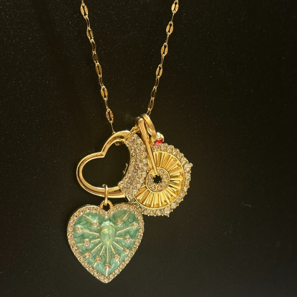 Vintage Mint Green Heart Necklace