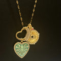 Vintage Mint Green Heart Necklace