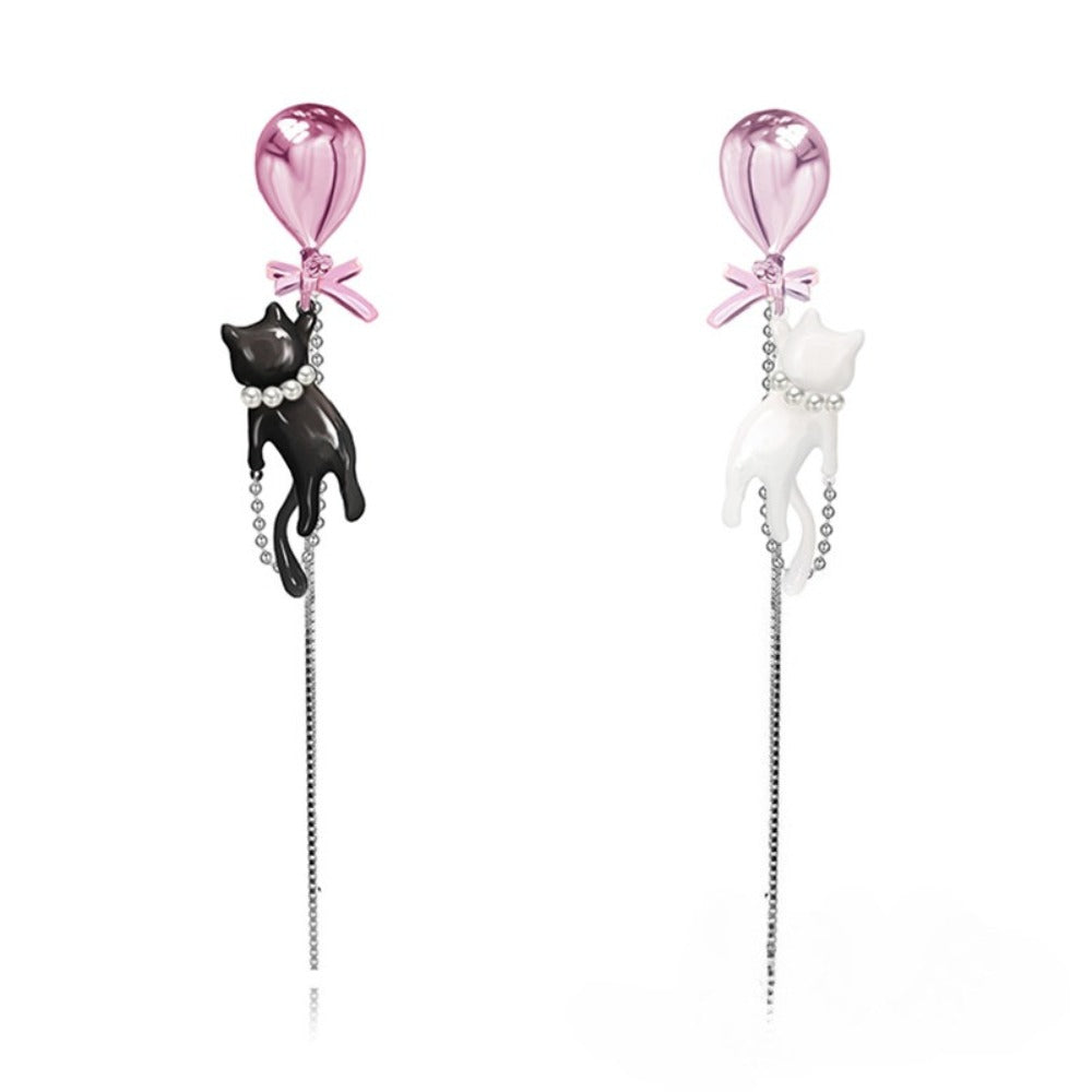 Balloon Cat Tassel Drop Earrings