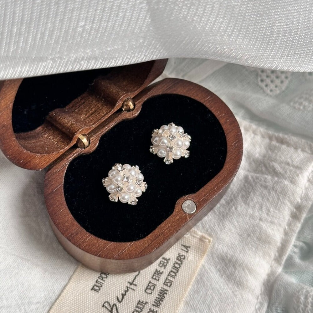 Vintage Pearl Hydrangea Earrings