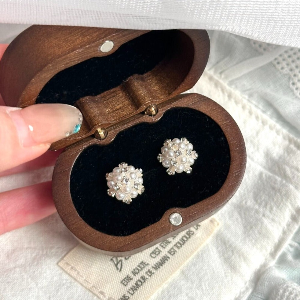 Vintage Pearl Hydrangea Earrings