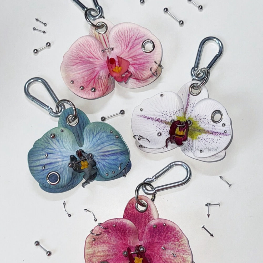 Handmade Punk Phalaenopsis Bag Charm