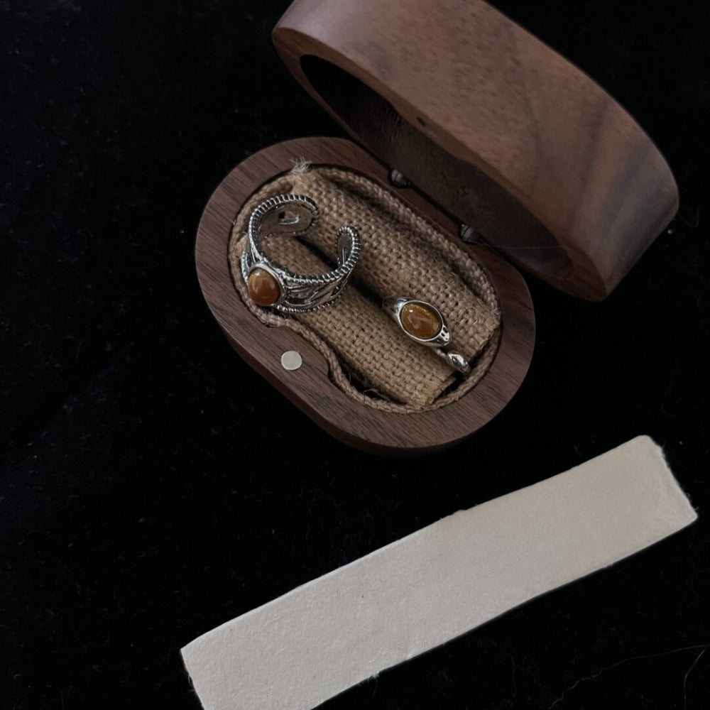 Vintage Tiger's Eye Ring Set