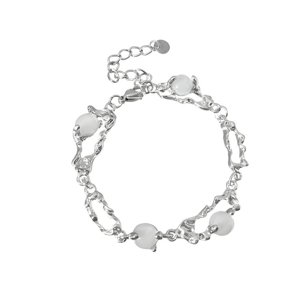 Irregular Moonstone Splice Bracelet