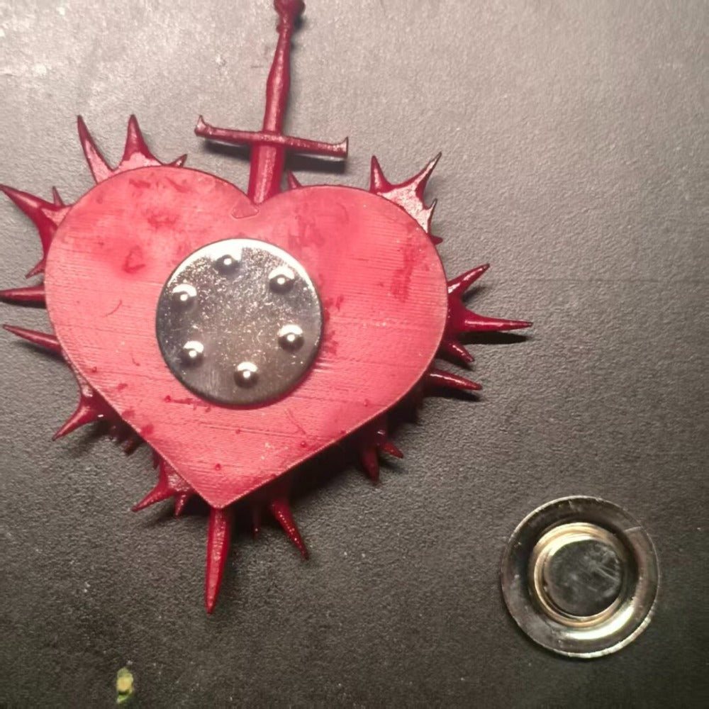 Gothic Thorn Sacred Heart Brooch