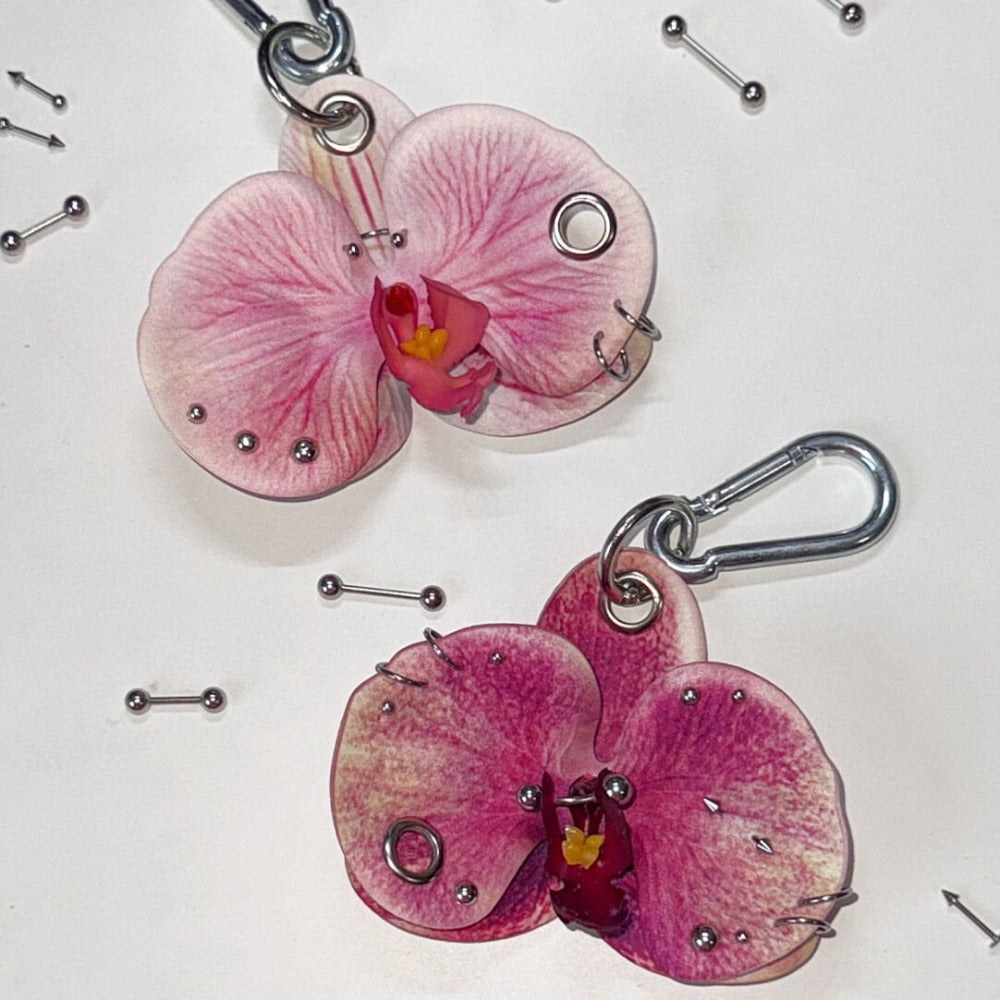 Handmade Punk Phalaenopsis Bag Charm