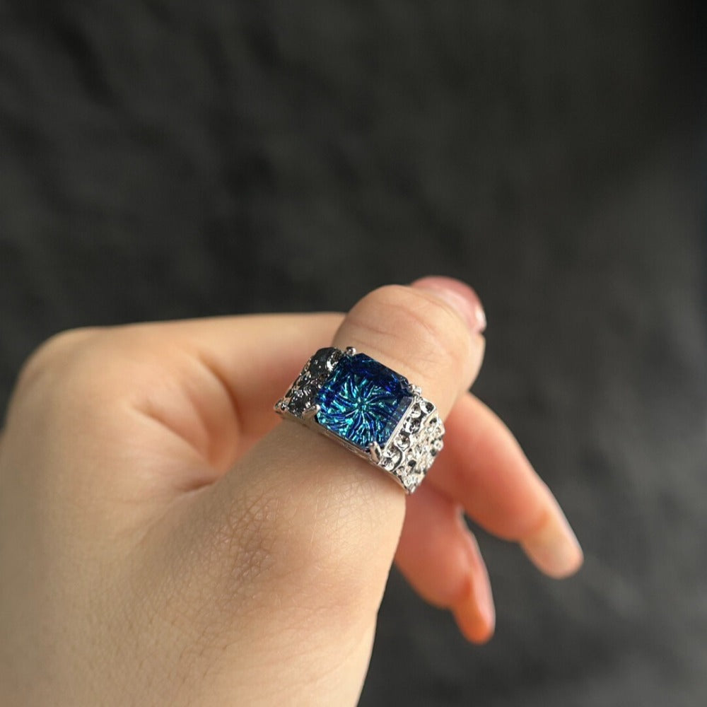 Dark Sapphire Open Ring